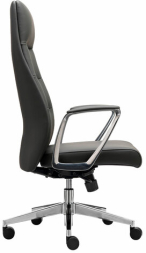 Кресло BRABIX PREMIUM Adept EX-752, синхромеханизм, алюминий, экокожа, черное, 532930
