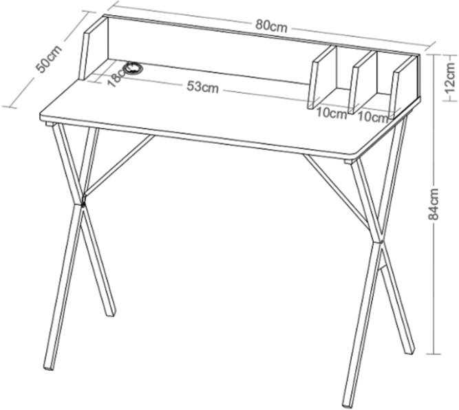 Стол на металлокаркасе BRABIX LOFT CD-007 органайзер, комбинированный