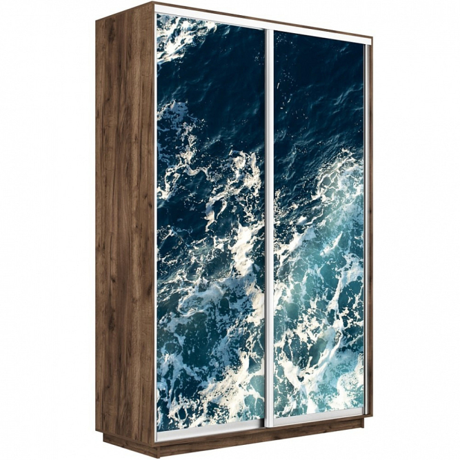 Шкаф-купе Экспресс 2-х дверный (Фото №1015 Морские волны)