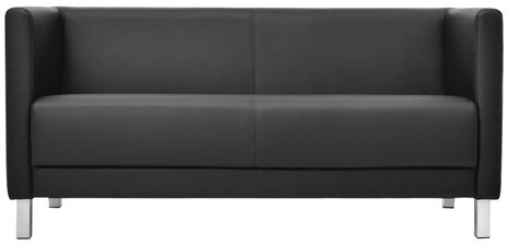 Диван мягкий трехместный &quot;Атланта&quot;, &quot;М-01&quot;, 1500х670х715 мм, c подлокотниками, экокожа, черный