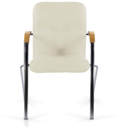 Кресло для приемных и переговорных BRABIX &quot;Samba CF-103&quot;, хром, бук (D-1), к/з бежевый, собрано, 532757