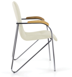 Кресло для приемных и переговорных BRABIX &quot;Samba CF-103&quot;, хром, бук (D-1), к/з бежевый, собрано, 532757