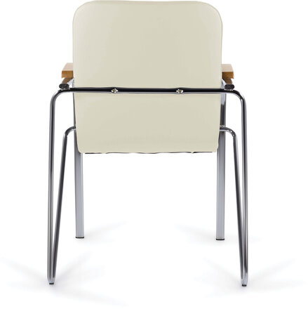 Кресло для приемных и переговорных BRABIX &quot;Samba CF-103&quot;, хром, бук (D-1), к/з бежевый, собрано, 532757