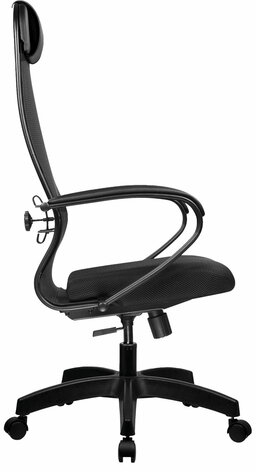 Кресло офисное МЕТТА &quot;К-11&quot;, пластик, ткань-сетка, сиденье мягкое, черное