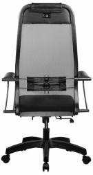 Кресло офисное МЕТТА &quot;К-11&quot;, пластик, ткань-сетка, сиденье мягкое, черное