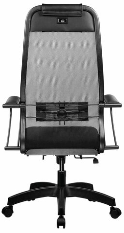 Кресло офисное МЕТТА &quot;К-11&quot;, пластик, ткань-сетка, сиденье мягкое, черное