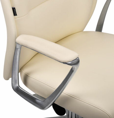 Кресло BRABIX PREMIUM Adept EX-752, синхромеханизм, алюминий, экокожа, бежевое, 532931