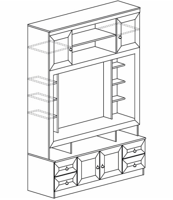 Шкаф многоцелевой 1600 "Инна" 603 (денвер темный)