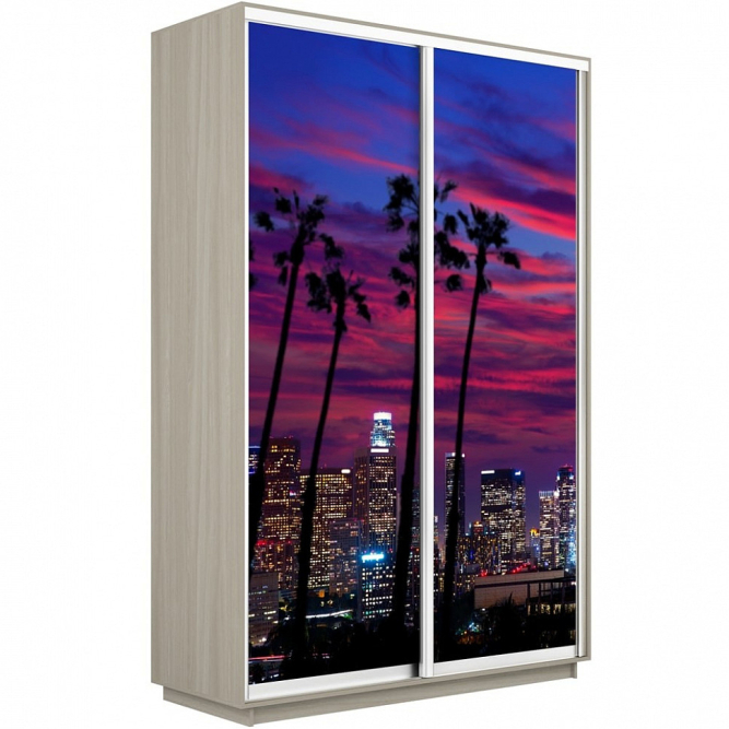 Шкаф-купе Экспресс 2-х дверный (Фото №1014 Закат над городом)