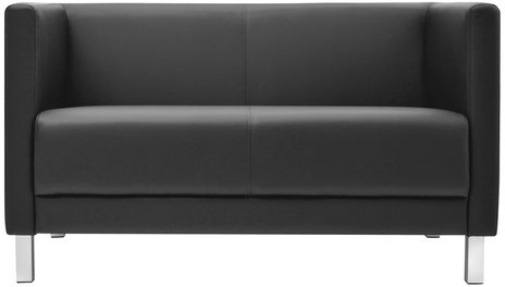 Диван мягкий двухместный &quot;Атланта&quot;, &quot;М-01&quot;, 1230х670х715 мм, c подлокотниками, экокожа, черный