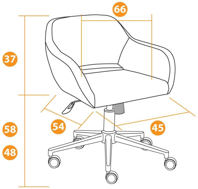 Кресло MODENA хром флок , коричневый, 6