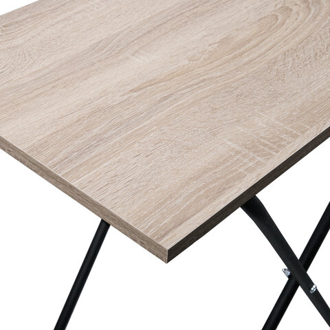 Стол BRABIX &quot;Smart CD-011&quot;, 600х380х705 мм, ЛОФТ, складной, металл/ЛДСП дуб, каркас черный, 641878