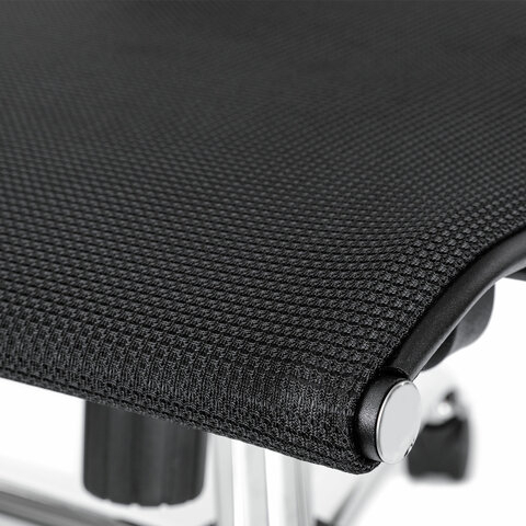 Кресло офисное МЕТТА &quot;К-12&quot;, хром, ткань-сетка, сиденье и спинка регулируемые, черное