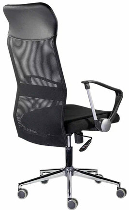 Кресло &quot;Директ Лайт&quot; МС-040, высокая спинка, с подлокотниками, хром, черное