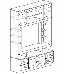 Шкаф многоцелевой 1600 "Инна" 603 (денвер светлый)