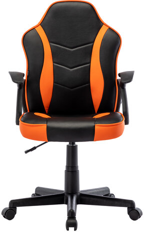 Кресло компьютерное BRABIX "Shark GM-203", экокожа, черное/оранжевое, 532513