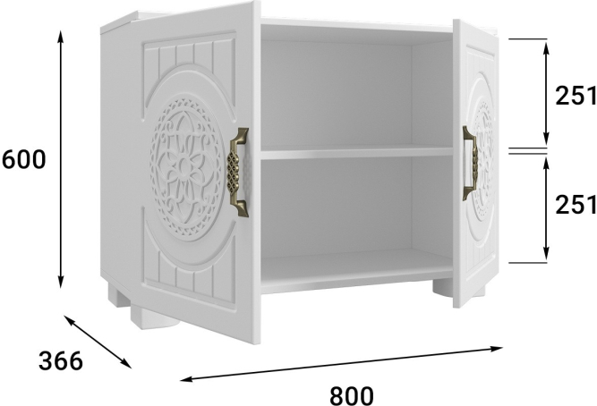 Тумба «Монблан» МБ-30К белое дерево