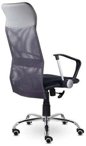 Кресло &quot;Ультра&quot;, высокая спинка, с подлокотниками, хром, черное