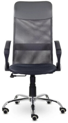 Кресло "Ультра", высокая спинка, с подлокотниками, хром, черное