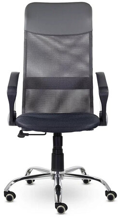 Кресло &quot;Ультра&quot;, высокая спинка, с подлокотниками, хром, черное