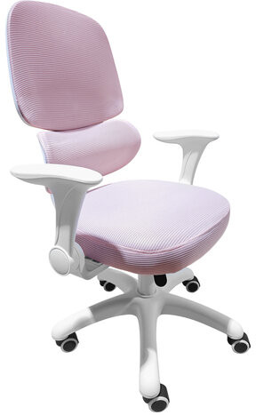 Кресло детское с поясничной поддержкой BRABIX KIDS "MG-225", сетка/ткань TW, розовое, 533316