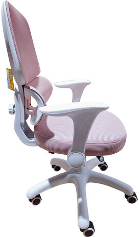 Кресло детское с поясничной поддержкой BRABIX KIDS "MG-225", сетка/ткань TW, розовое, 533316