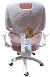 Кресло детское с поясничной поддержкой BRABIX KIDS "MG-225", сетка/ткань TW, розовое, 533316