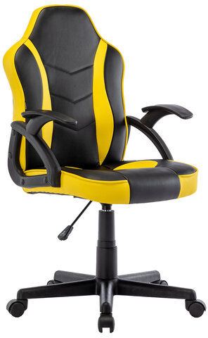 Кресло компьютерное BRABIX &quot;Shark GM-203&quot;, экокожа, черное/желтое, 532514