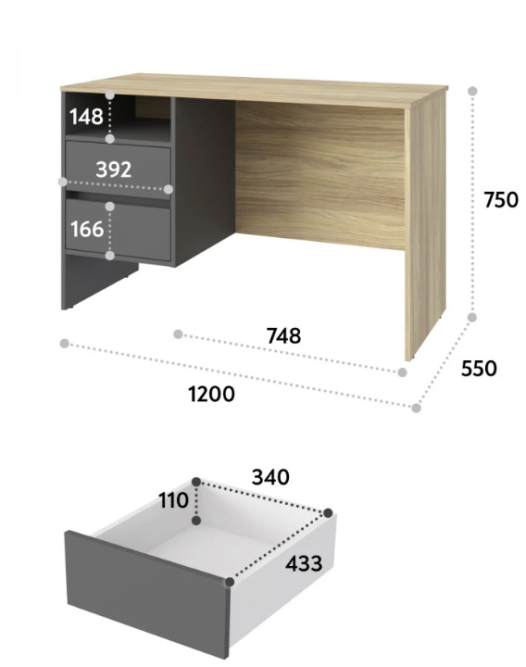 Стол Оскар ОС-24 блэквуд ячменный/белый структурный
