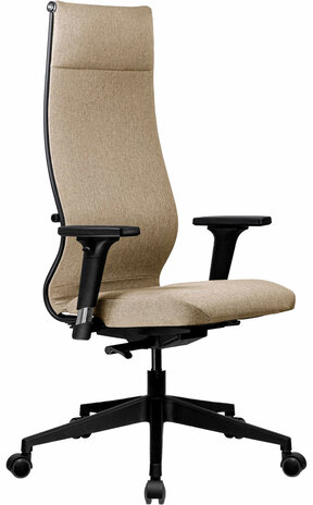 Кресло МЕТТА &quot;ErgoLife&quot; 10 B1-162D, пластик, синхромеханизм, 2D-подлокотники, ткань, бежевое