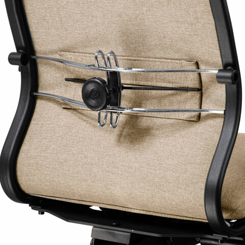 Кресло МЕТТА &quot;ErgoLife&quot; 10 B1-162D, пластик, синхромеханизм, 2D-подлокотники, ткань, бежевое