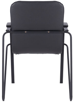 Кресло для приемных и переговорных BRABIX &quot;Samba CF-107&quot;, черный каркас, кожзам черный, собранное, 533189