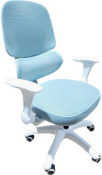 Кресло детское с поясничной поддержкой BRABIX KIDS "MG-225", сетка/ткань TW, голубое, 533317