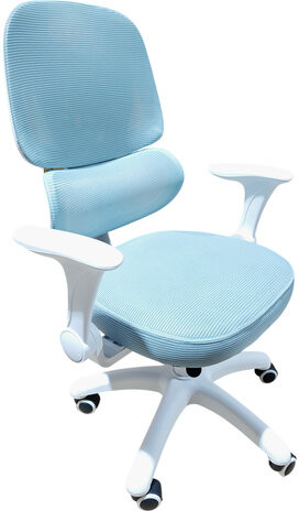 Кресло детское с поясничной поддержкой BRABIX KIDS "MG-225", сетка/ткань TW, голубое, 533317