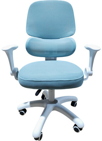 Кресло детское с поясничной поддержкой BRABIX KIDS "MG-225", сетка/ткань TW, голубое, 533317