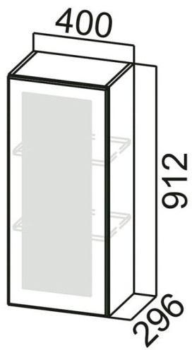Шкаф навесной со стеклом Ш400с Грейвуд