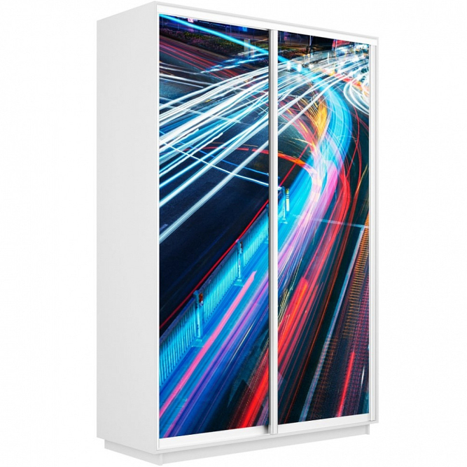 Шкаф-купе Экспресс 2-х дверный (Фото №1008 Ночная магистраль)