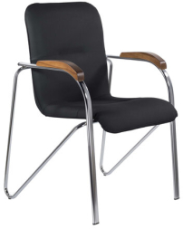 Кресло для приемных и переговорных BRABIX &quot;Samba CF-105 BOX-2&quot;, хром, орех (D-8), черный, разобрано, 532761