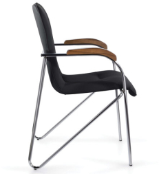 Кресло для приемных и переговорных BRABIX &quot;Samba CF-105 BOX-2&quot;, хром, орех (D-8), черный, разобрано, 532761