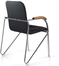 Кресло для приемных и переговорных BRABIX &quot;Samba CF-105 BOX-2&quot;, хром, орех (D-8), черный, разобрано, 532761