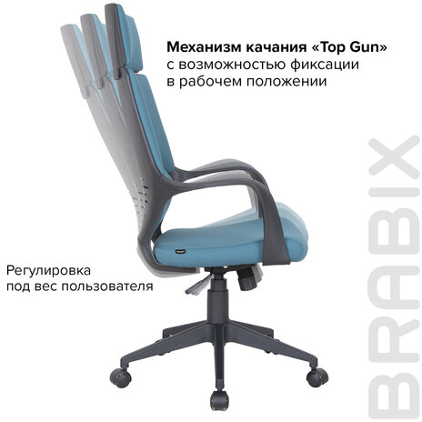 Кресло офисное BRABIX PREMIUM &quot;Prime EX-515&quot;, ткань, голубое, 531568
