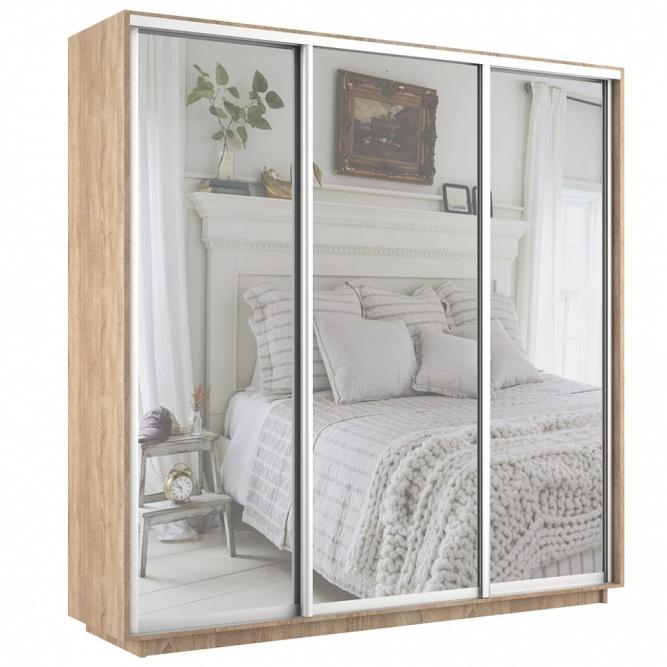 Шкаф-купе Экспресс 3-х дверный ( Зеркало) Сонома