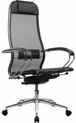 Кресло МЕТТА &quot;ErgoLife&quot; 10 B1-104K, хром, синхромеханизм, прочная сетка, черное