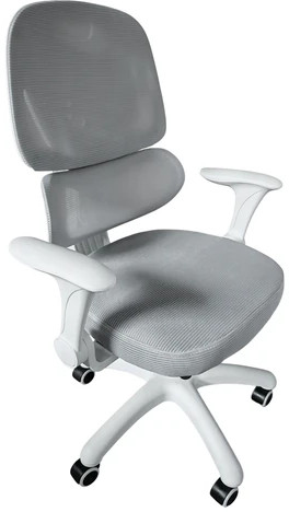 Кресло детское с поясничной поддержкой BRABIX KIDS "MG-225", сетка/ткань TW, серое, 533318