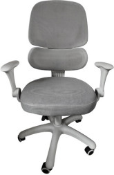Кресло детское с поясничной поддержкой BRABIX KIDS "MG-225", сетка/ткань TW, серое, 533318