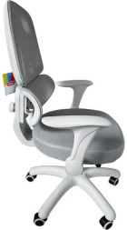 Кресло детское с поясничной поддержкой BRABIX KIDS "MG-225", сетка/ткань TW, серое, 533318