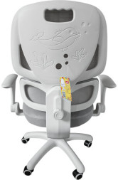 Кресло детское с поясничной поддержкой BRABIX KIDS "MG-225", сетка/ткань TW, серое, 533318