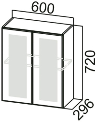 Шкаф навесной со стеклом Ш600с Прованс