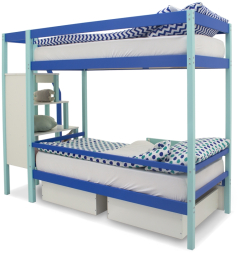 Двухъярусная кровать Svogen мятно-синий