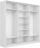 Шкаф-купе Прайм широкий 3-х дверный (ЛДСП/Стекло белое) Белый снег